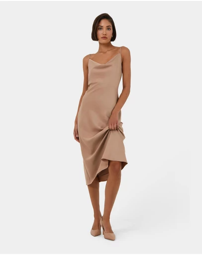 Forcast - Joy Satin Cowl Neck Dress