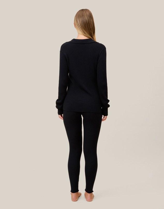 Papinelle - Colette Cosy Cotton Silk Rib Long Sleeve Top