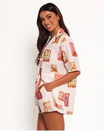Petal & Pup - Aaliyah Tie Front Top - White Multi