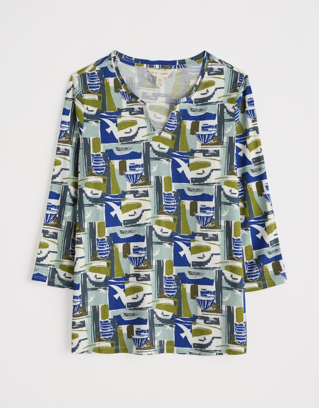 Seasalt - Seasalt Cornwall Green 3/4 Kellow Top