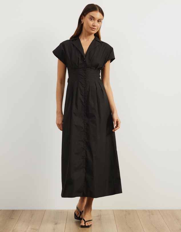 Atmos&Here - Marcy Pin Tuck Midi Dress
