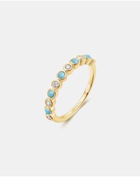 Ania Haie - Ania Haie Gold Bezel Lab Created Turquoise Ring
