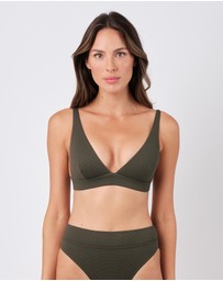 UNE PIECE - Textured Never Say Never Bralette Bikini Top