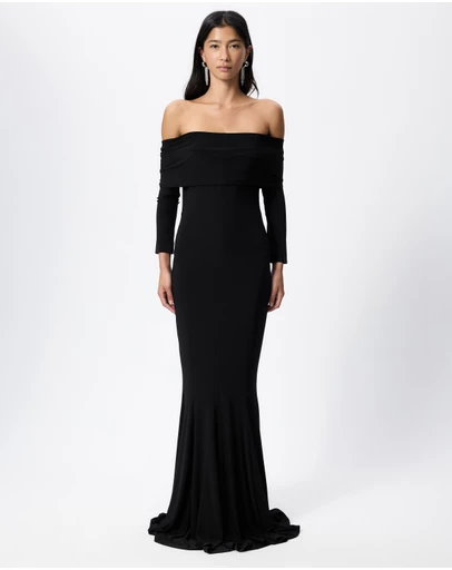 Norma Kamali - 3/4 Sleeve Cowl Neck Fishtail Gown