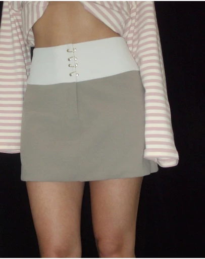Dazie - Living Life Two Tone Mini Skirt