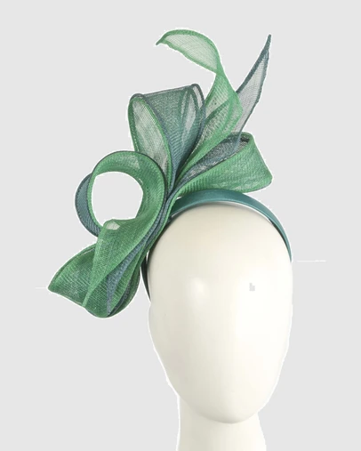 Max Alexander - Green Sinamay Bow Racing Fascinator