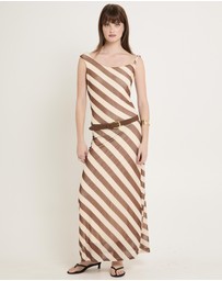 Alice In The Eve - Mesh Stripe Maxi Dress