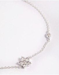 Lovisa - Sterling Silver Cubic Zirconia Flower Bracelet