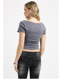 Neon Hart - Jail Stripe Slash Neck Top