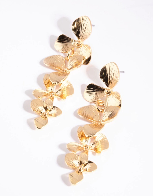 Lovisa - Gold Flower Drop Earrings