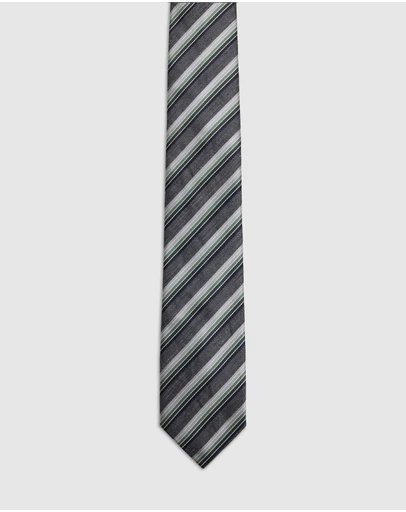 Oxford - Evan Stripe Silk/Linen 7Cm Tie
