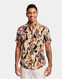 Brooksfield - Abstract Print Casual Shirt