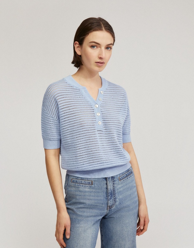 Oxford - Gita Knitted Button Top