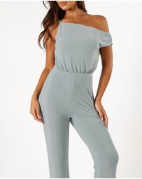 Petal & Pup - Heather One Shoulder Jumpsuit - Sage