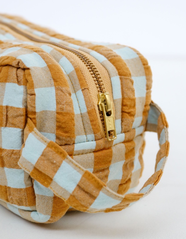 Mosey Me - Honey Blue Seersucker Dopp Kit