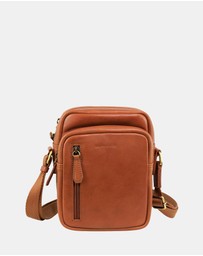 Pierre Cardin - Pierre Cardin Men's Leather Twin Zip Crossbody Bag