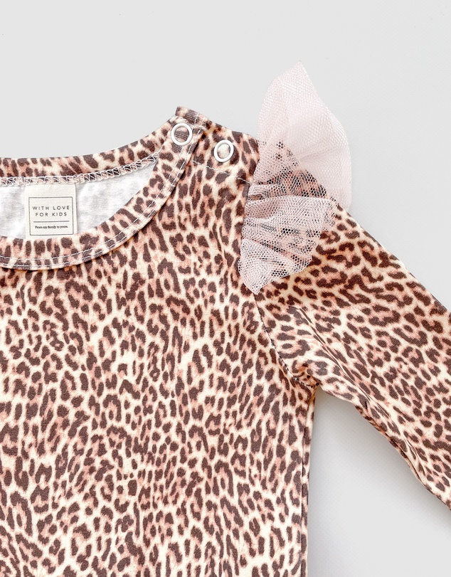 WITH LOVE FOR KIDS - Tulle Flutter Long Sleeve Tutu Onesie - Babies