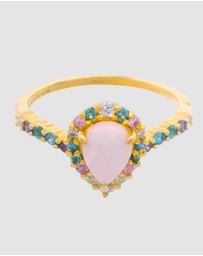 Georgini - GEORGINI WISTERIA CREATED OPAL FLORIBUNDA RING GOLD