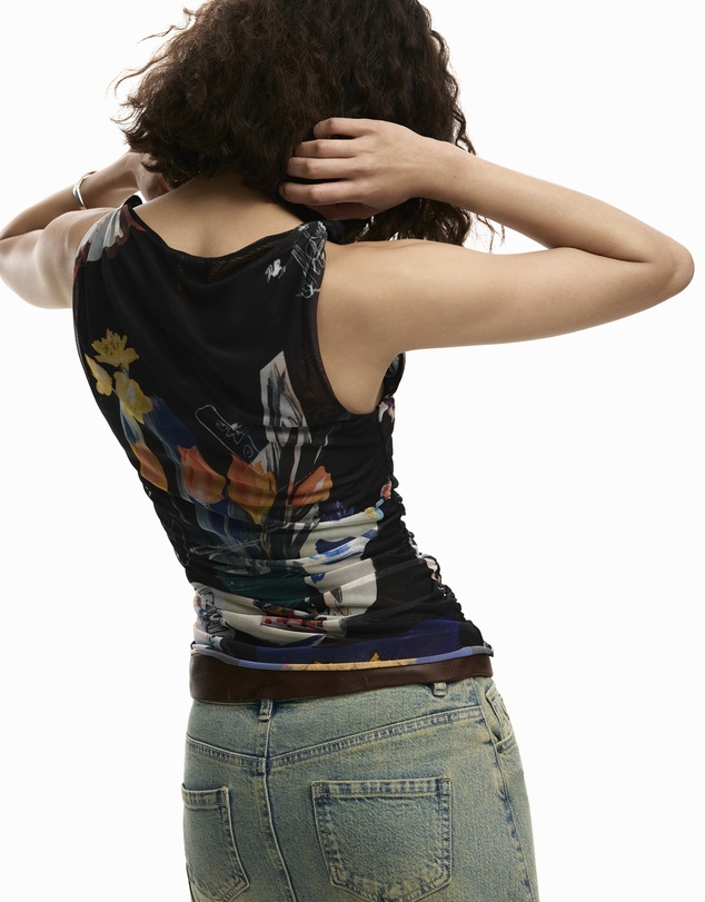 Desigual - Tulle floral T-shirt