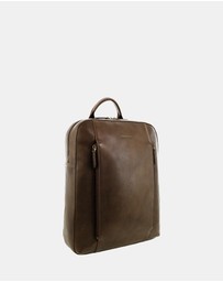 Pierre Cardin - Pierre Cardin Men's Leather Functional Business/Laptop Backpack
