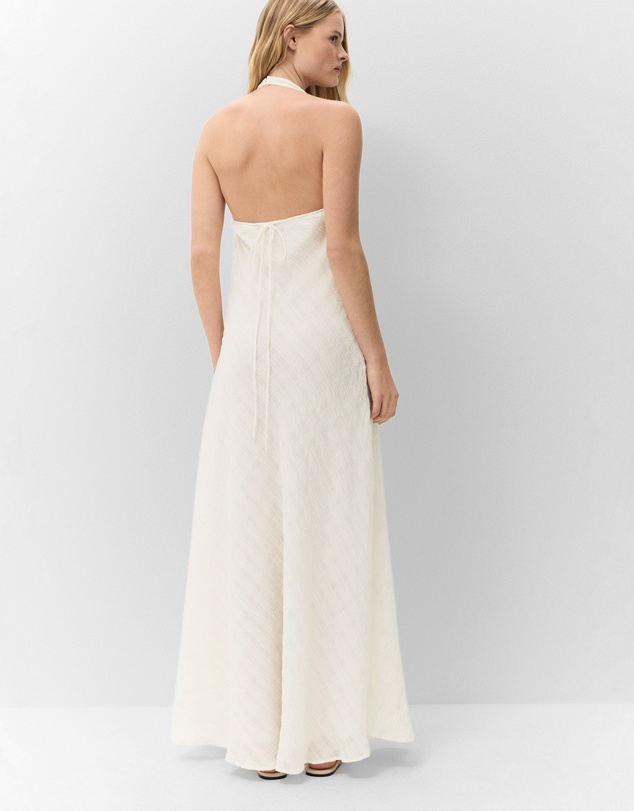 UNISON - Self Check Halter Dress
