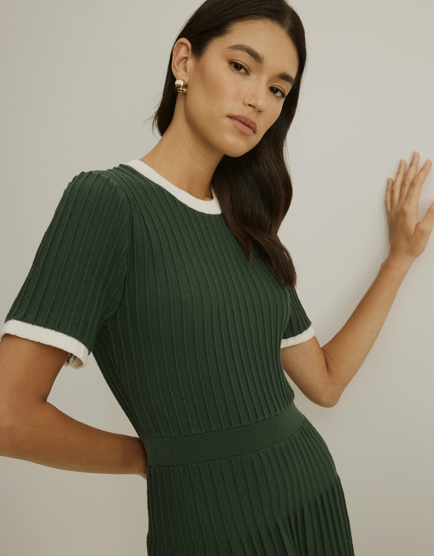 Atmos&Here - Kendra Contrast Knit Midi Dress