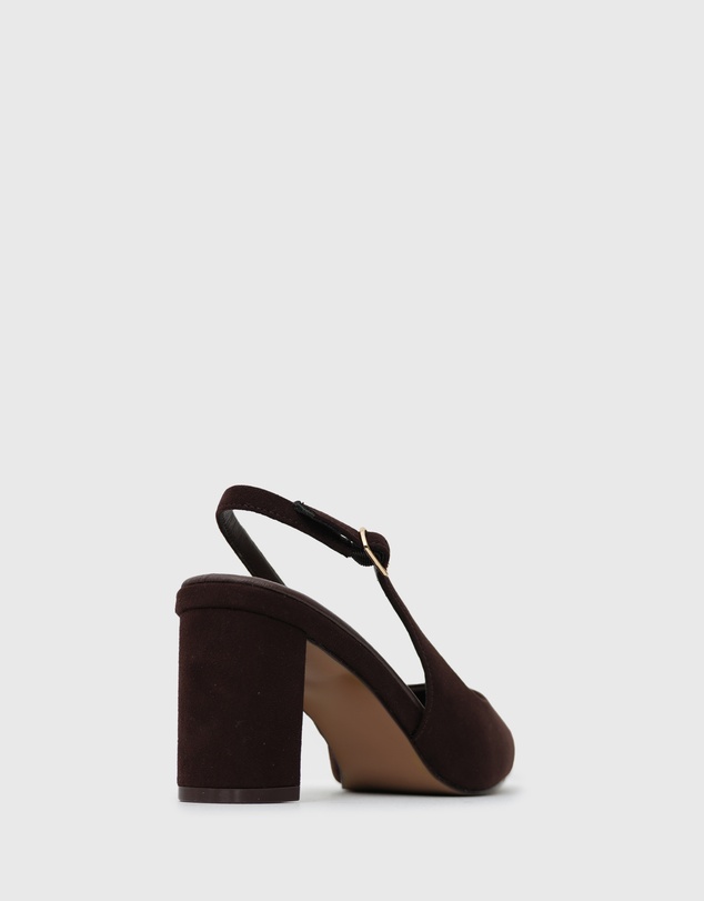 Betts - Flounce Block Heel Slingback Pumps