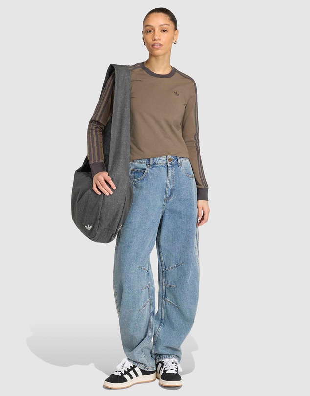 adidas Originals - High Rise Barrel Leg Denim Pants