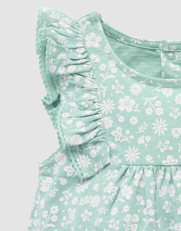 Purebaby - Ruffle Shortie Growsuit -Kids-Babies