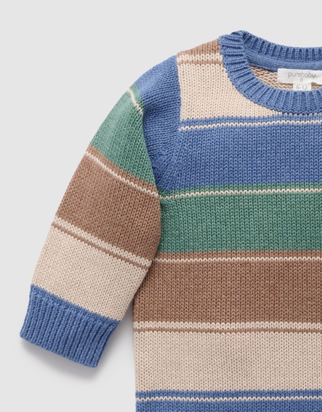 Purebaby - Forest Striped Jumper -Kids-Babies