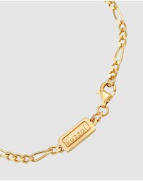 Kuzzoi - ICONIC EXCLUSIVE - Bracelet Figaro Chain Massive Basic Trend in 925 Sterling Silver Gold Plated