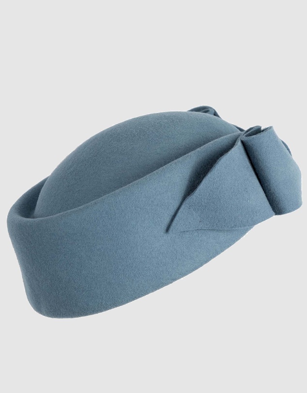 Max Alexander - Felt Blue Grey Pillbox Hat
