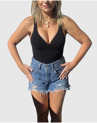 Core Trainer - 3/4 Zip Sculpting Bodysuit