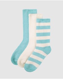 Bamboozld - 3 Pack Fluffy Bamboo Lounge Bed Crew Socks