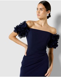 Montique - Diana Ruffle Sleeve Gown