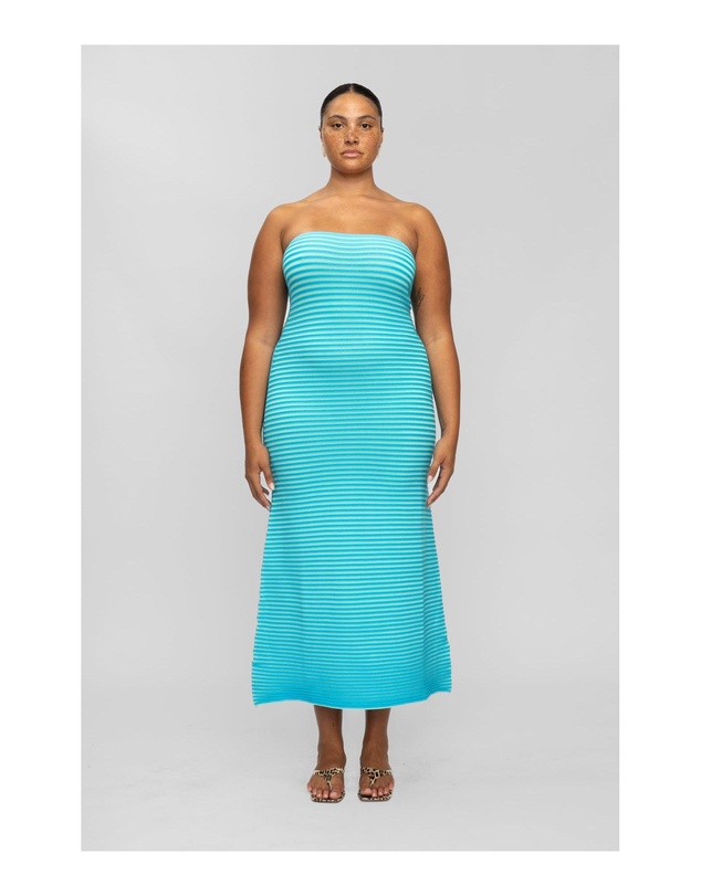 The Wolf Gang - Sunmor Knit Maxi Dress - Aqua