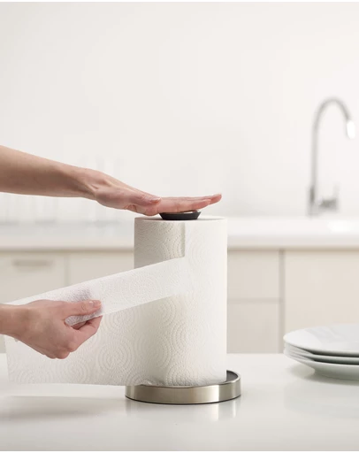 Joseph Joseph - Push&Tear™ Easy-Tear Kitchen Roll Holder (Grey)