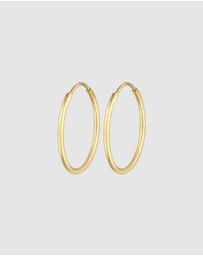 Elli Jewelry - Earrings Creoles Round Basic Classic Timeless in 925 Sterling Silver Gold Plated