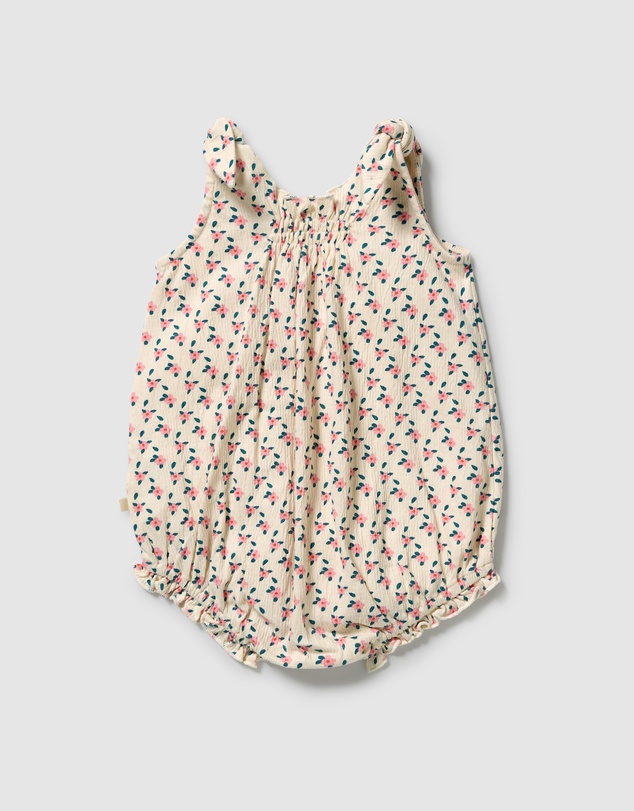 Wilson & Frenchy - Little Blossom Organic Crinkle Tie Playsuit - Babies