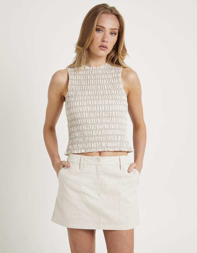 Subtitled - Delmore Shirred  Top