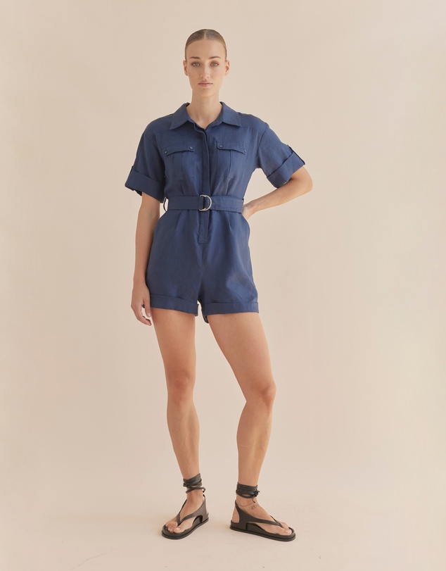 Amelius - Surreal Linen Playsuit