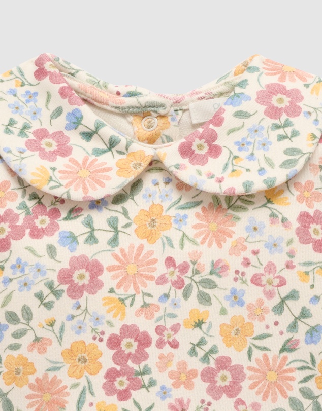 Purebaby - Wild Flower Collar Bodysuit -Kids-Babies