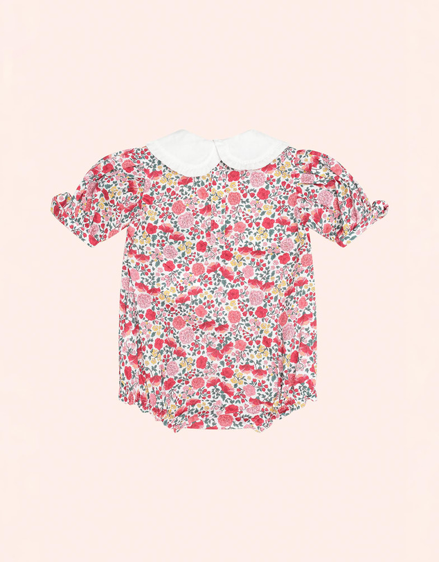 Huxbaby - Festive Floral Frill Collar Bubble Romper - Babies