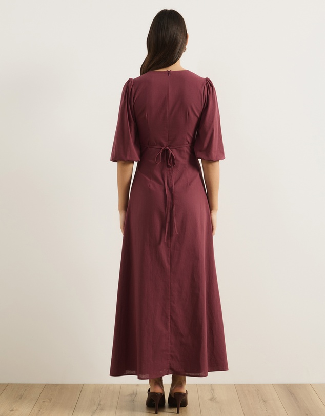 Atmos&Here - Molli V-Neck Short Sleeve Midi Dress