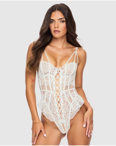 Ann Summers - Boudoir Tease Crotchless Teddy Bodysuit