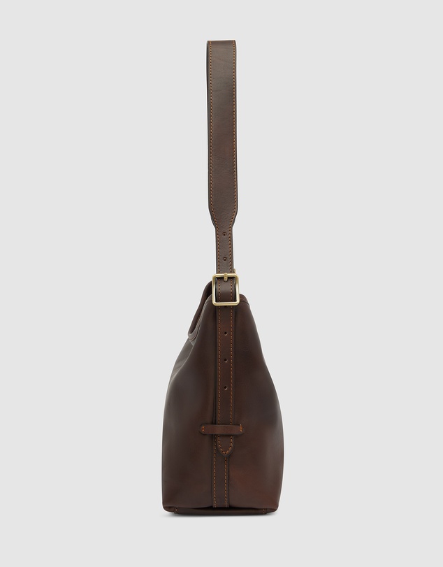 Republic of Florence - Sophia Matt Chocolate Leather Shoulder Bag