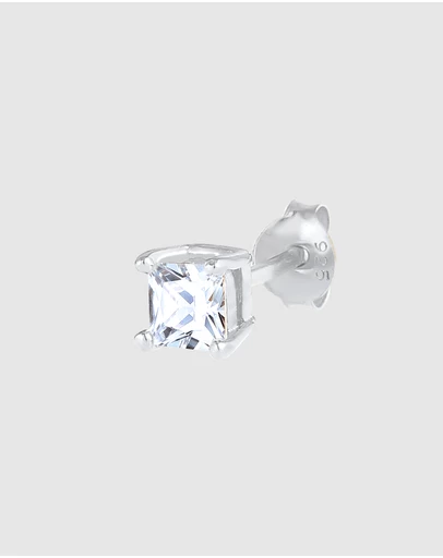 Kuzzoi - ICONIC EXCLUSIVE - Earrings Male Stud Zirconia Single 925 Sterling Silver