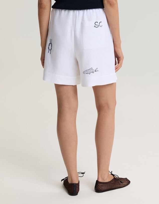 Sportscraft - Ariana Embroidered Linen Short