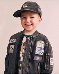 Huxbaby - Knit Denim Patches Jacket - Babies-Kids