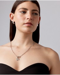 Michael Hill - Letter U Mother of Pearl Initial Pendant in Sterling Silver